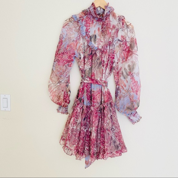 Floral Long sleeve purple dress SZ XS - Picture 6 of 6